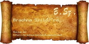 Brachna Szilárd névjegykártya