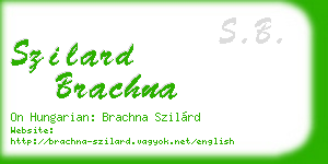szilard brachna business card